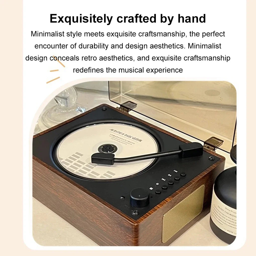 Odtwarzacz CD w stylu retro — Bluetooth 5.1, USB, AUX, akumulator