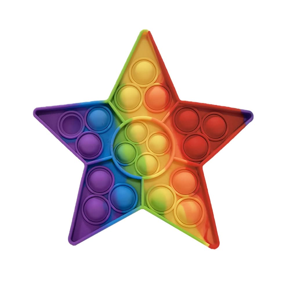 CalmWave Anti-Stress Ball — Pocket-Sized Push Pop Bubble Fidget, Rainbow