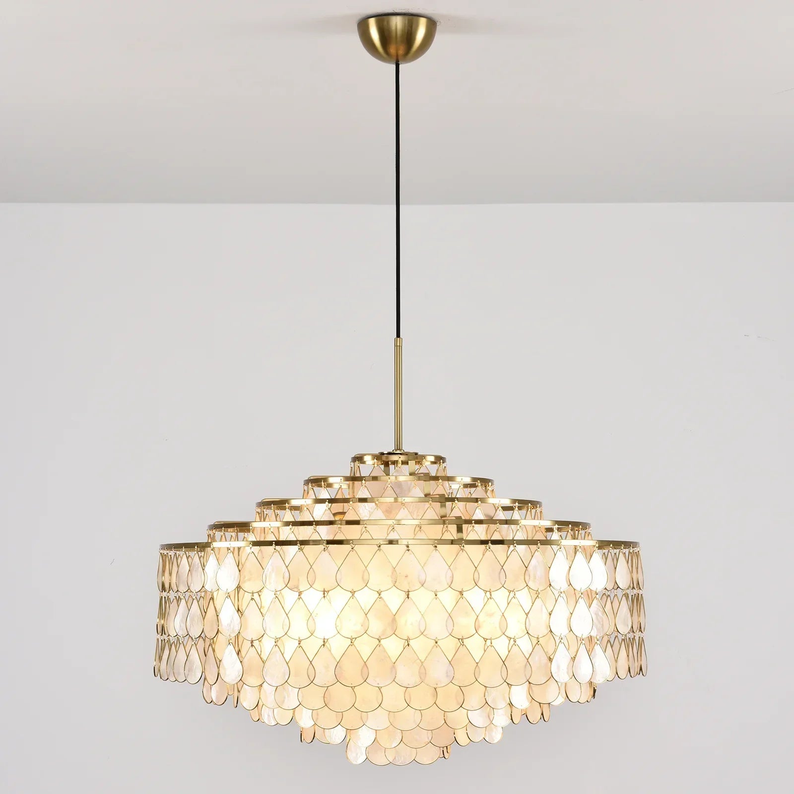 Teardrops Tiered Shell Chandelier | wildoxy