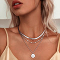 Astra Silver Triple Strand Necklace