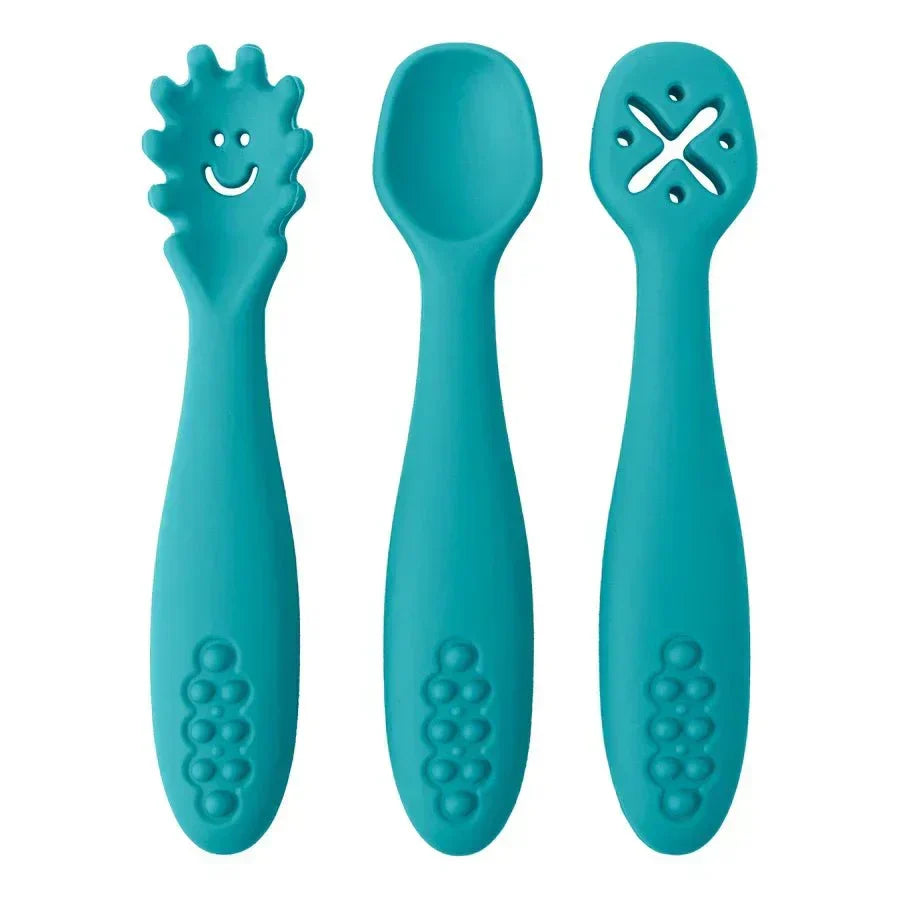 NurtiNest Gentle Silicone Baby Utensil Set — Soft, Flexible Design