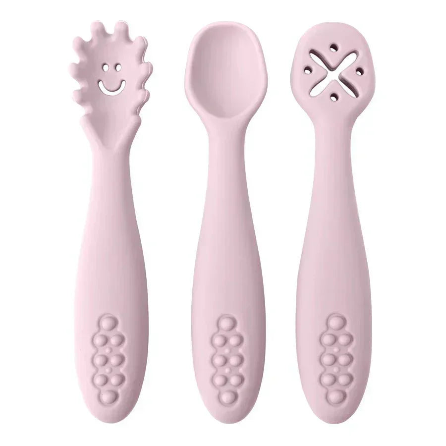 NurtiNest Gentle Silicone Baby Utensil Set — Soft, Flexible Design