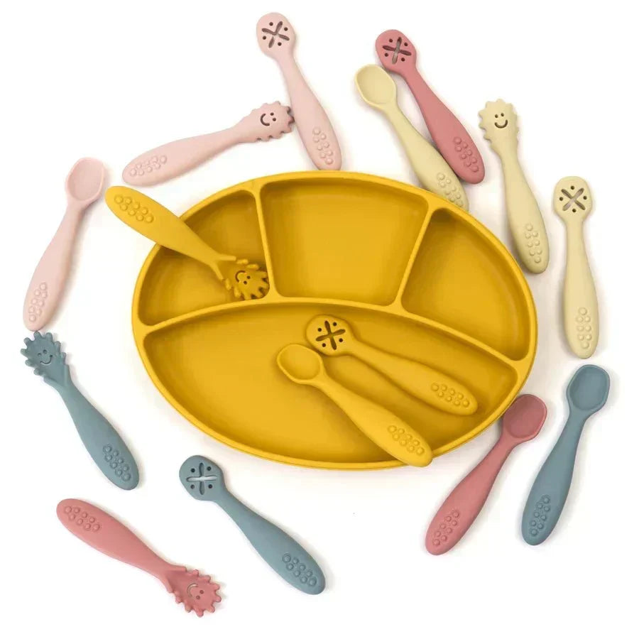 NurtiNest Gentle Silicone Baby Utensil Set — Soft, Flexible Design