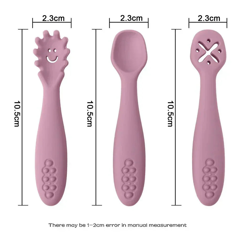 NurtiNest Gentle Silicone Baby Utensil Set — Soft, Flexible Design