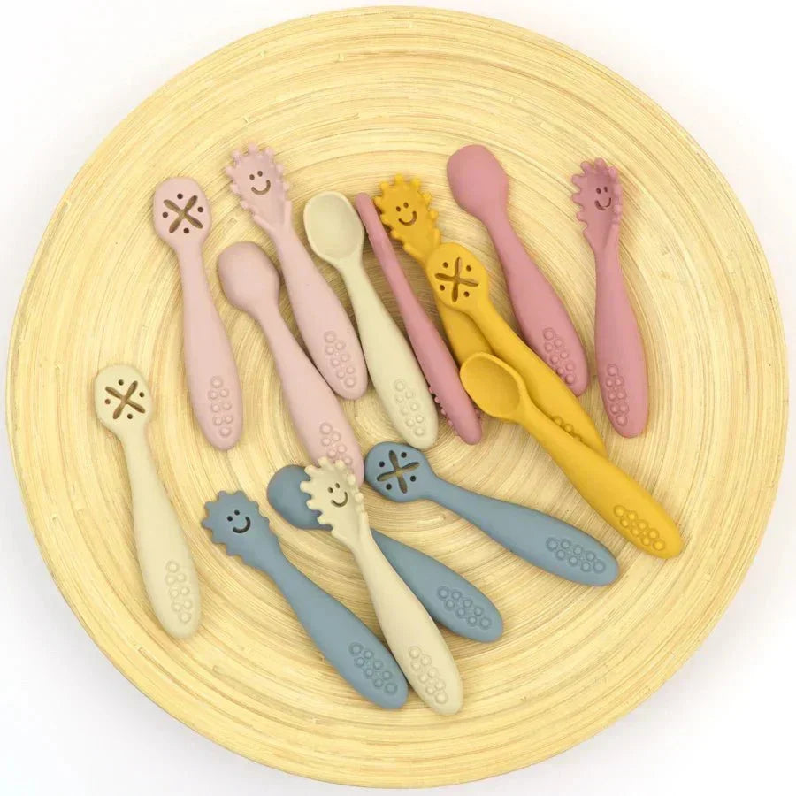 NurtiNest Gentle Silicone Baby Utensil Set — Soft, Flexible Design