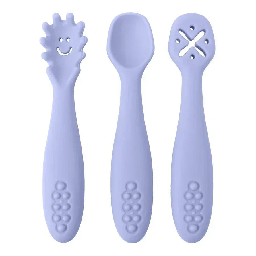 NurtiNest Gentle Silicone Baby Utensil Set — Soft, Flexible Design