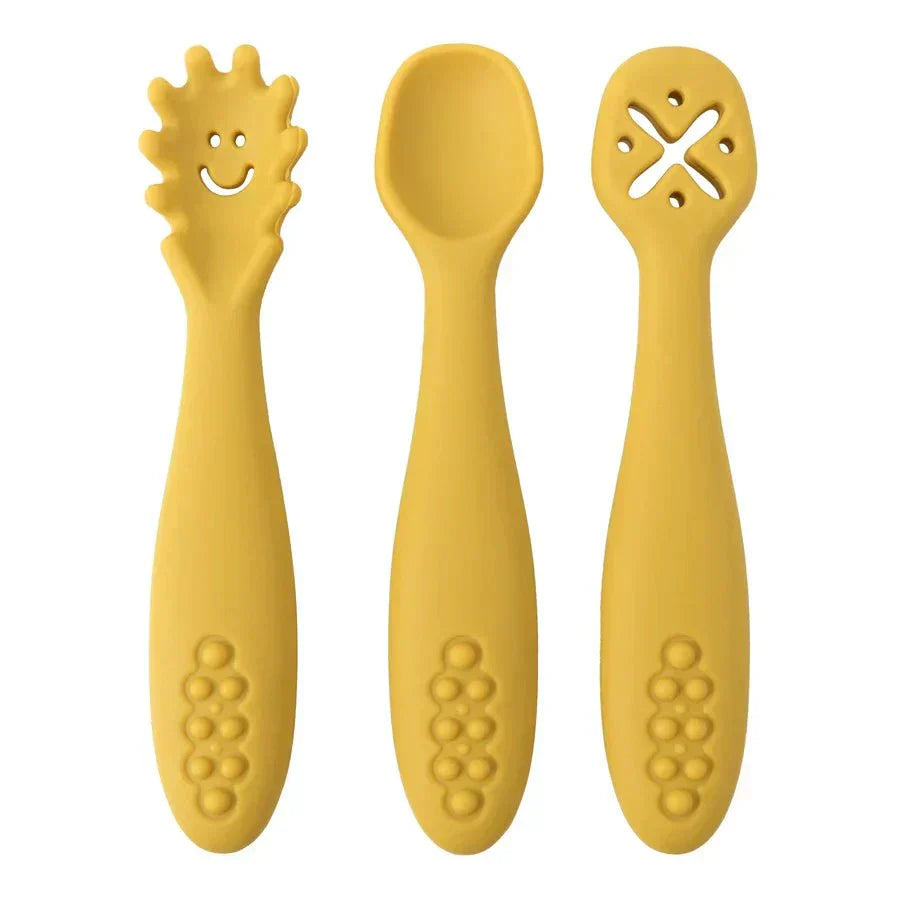 NurtiNest Gentle Silicone Baby Utensil Set — Soft, Flexible Design