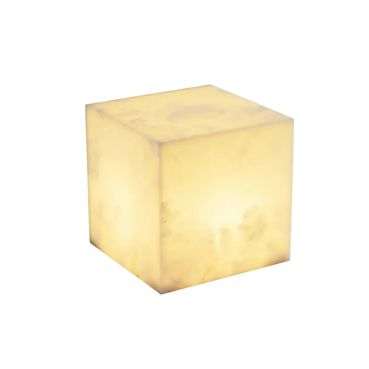 Simple Alabaster Cube Table Lamp | wildoxy