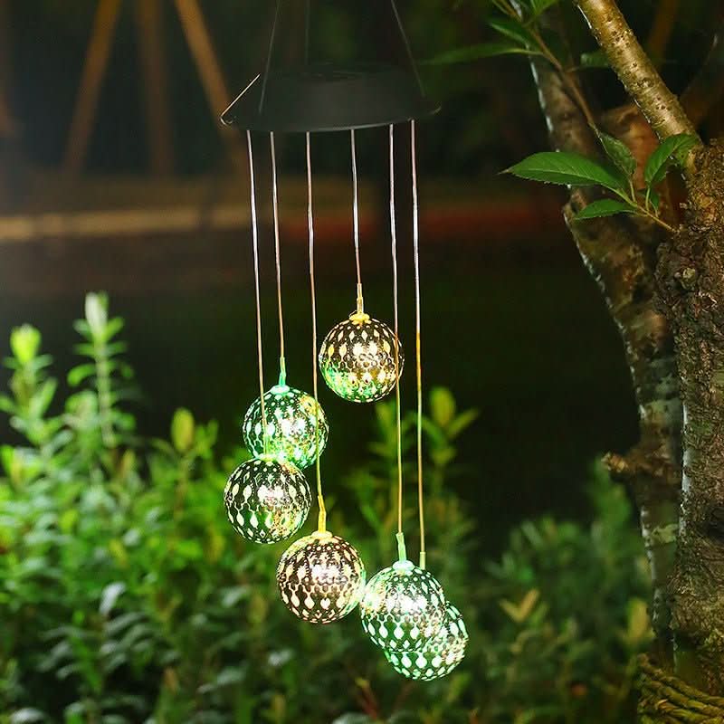 AuroraGlow Solar Wind Chime — Eco Friendly Contemporary Garden Lighting