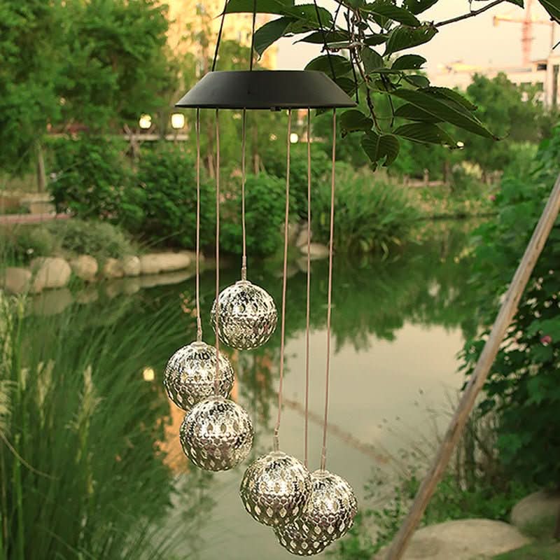 AuroraGlow Solar Wind Chime — Eco Friendly Contemporary Garden Lighting