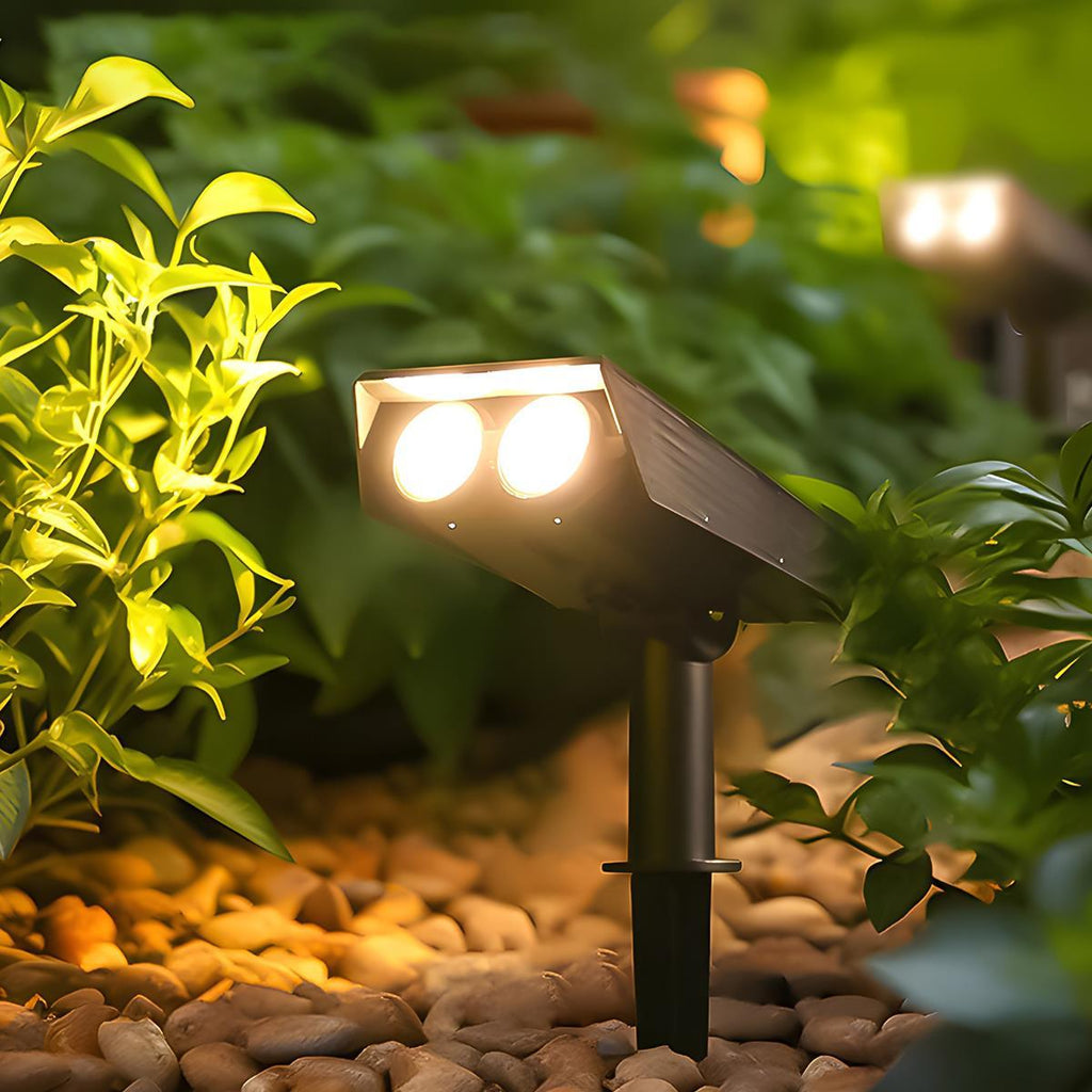 Foco solar LED para suelo - blanco cálido IP65, zoom inalámbrico ajustable