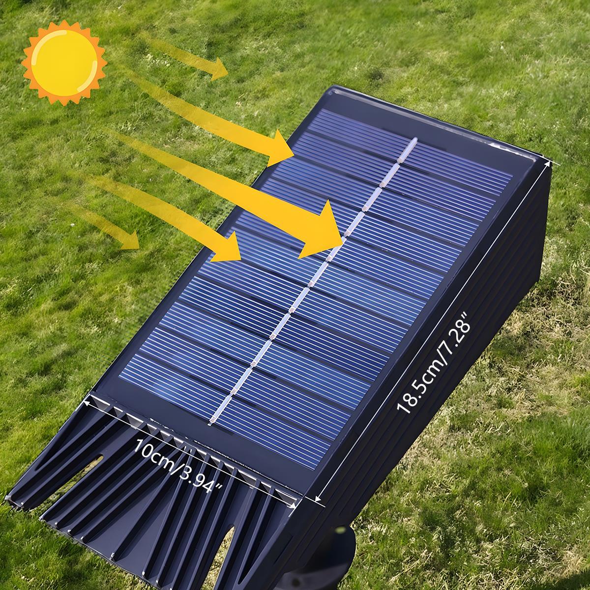 Foco solar LED para suelo - blanco cálido IP65, zoom inalámbrico ajustable