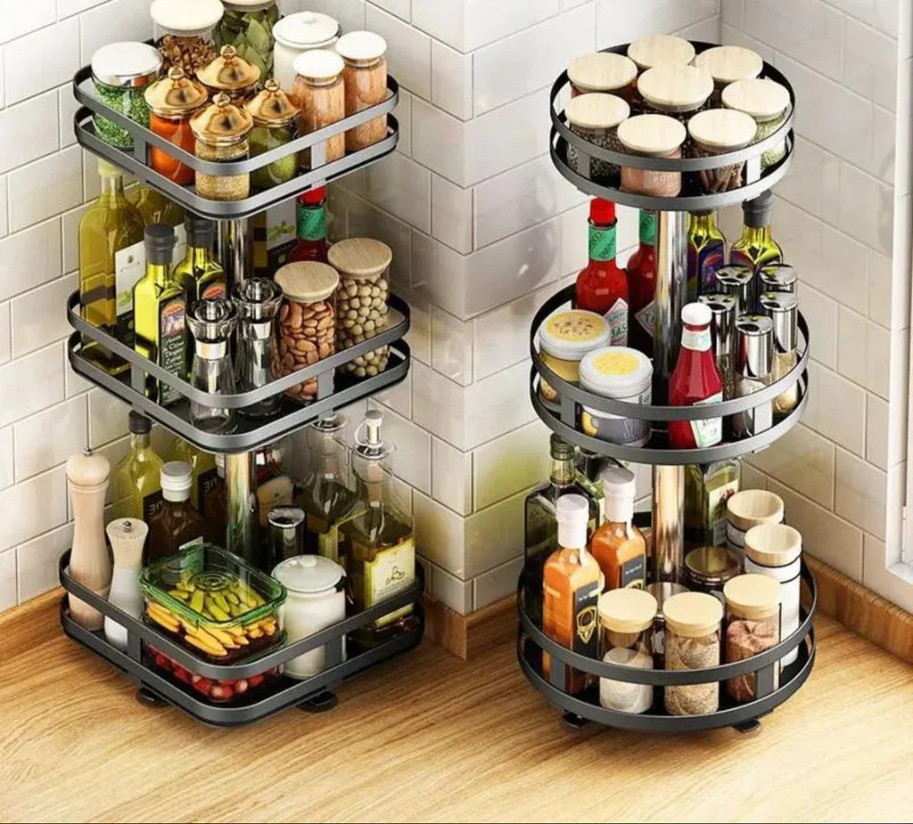 Organizador giratorio de 360° para cocina, baño y despensa