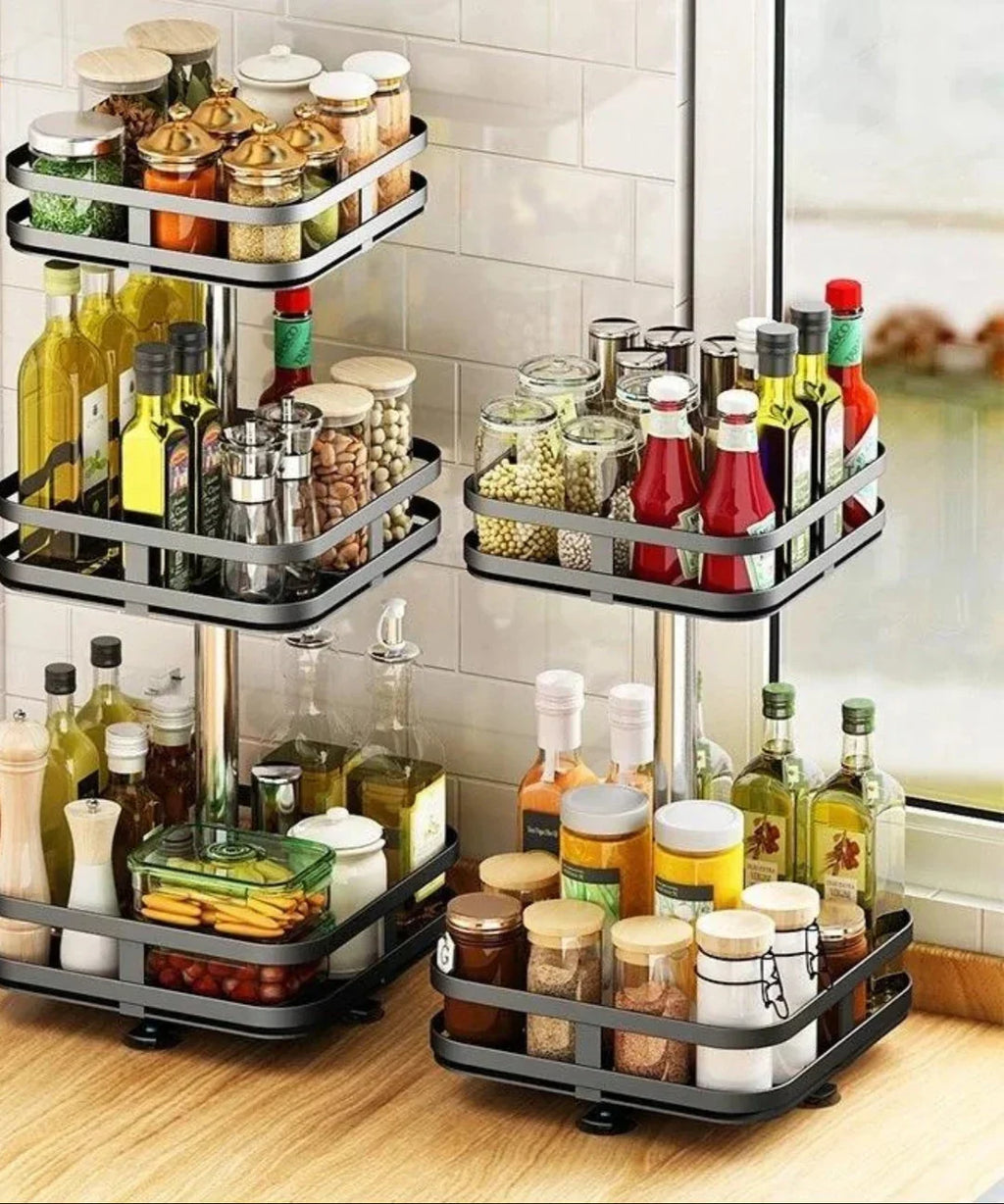 Organizador giratorio de 360° para cocina, baño y despensa