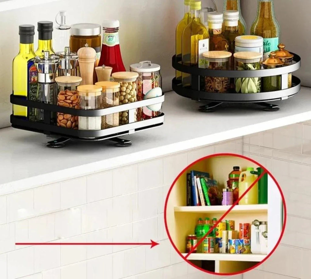 Organizador giratorio de 360° para cocina, baño y despensa