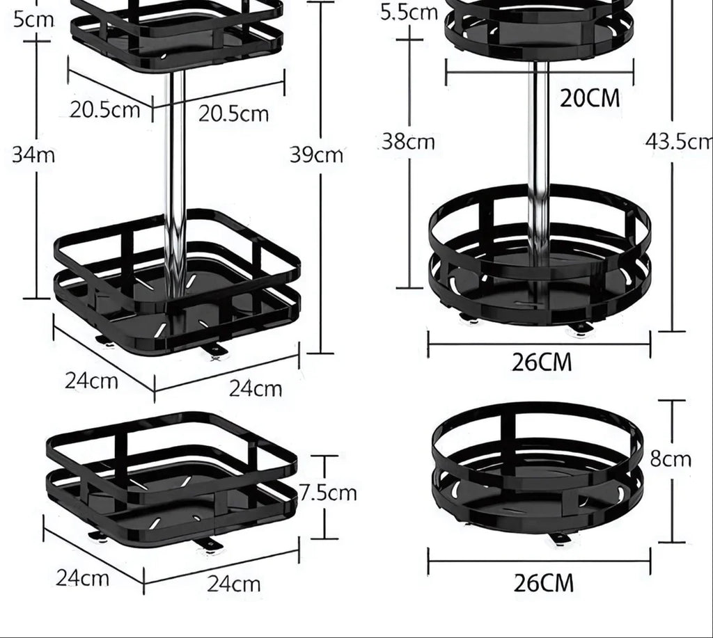 Organizador giratorio de 360° para cocina, baño y despensa