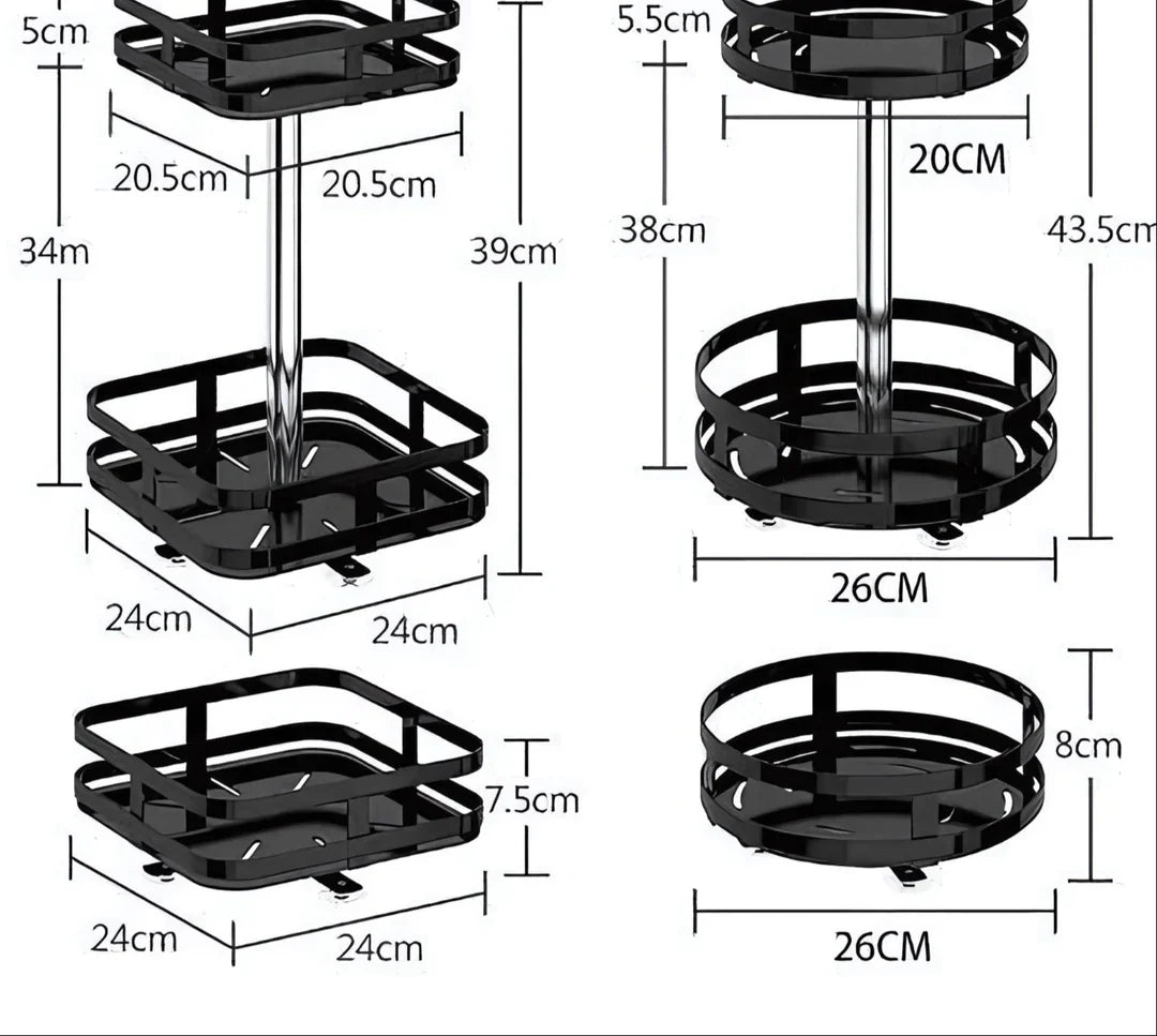 Organizador giratorio de 360° para cocina, baño y despensa