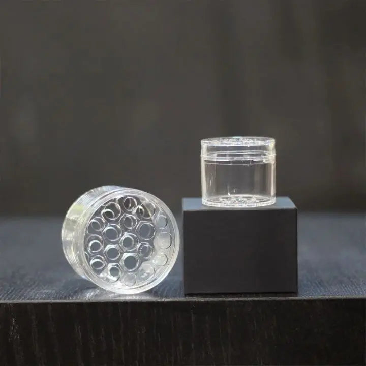 Spiralholder med 19 huller, 7x4,5 cm, transparent beigegrå guld