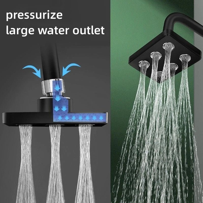 NovaFlow Square Rain Shower Head — 360 Degree Adjustable
