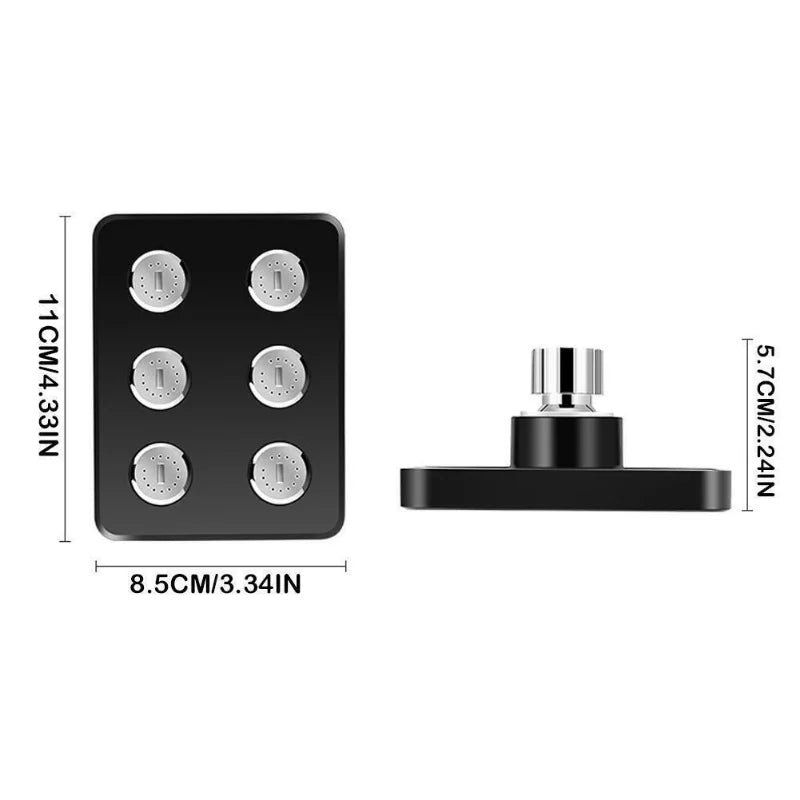 NovaFlow Square Rain Shower Head — 360 Degree Adjustable