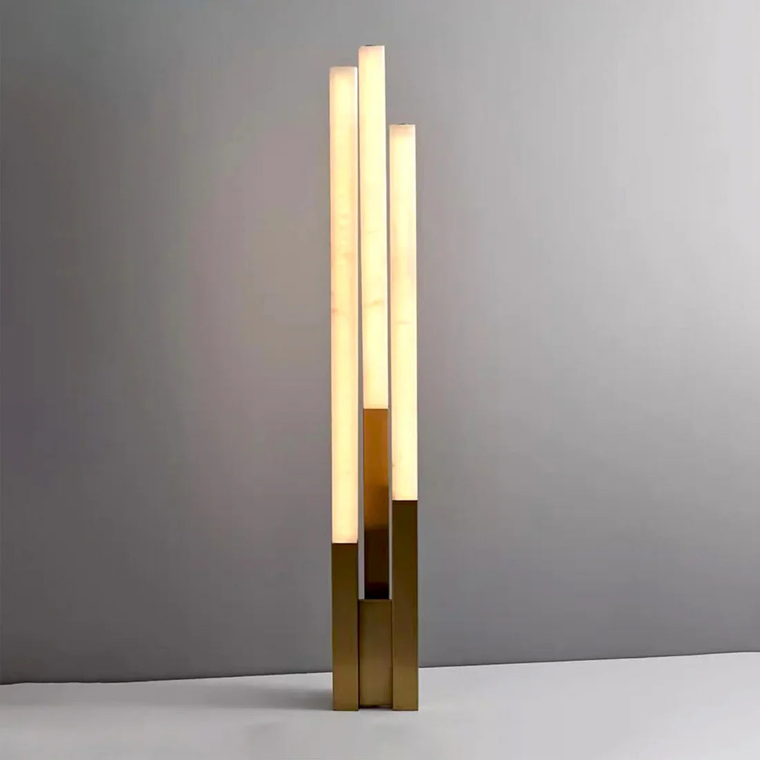 Staggered Natural Alabaster Pillar Floor Lamp | wildoxy