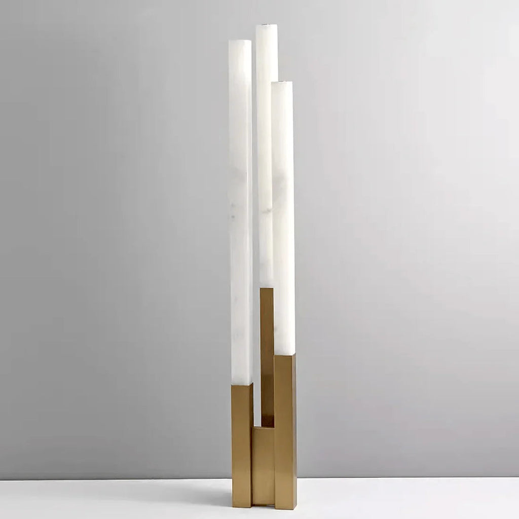 Staggered Natural Alabaster Pillar Floor Lamp | wildoxy