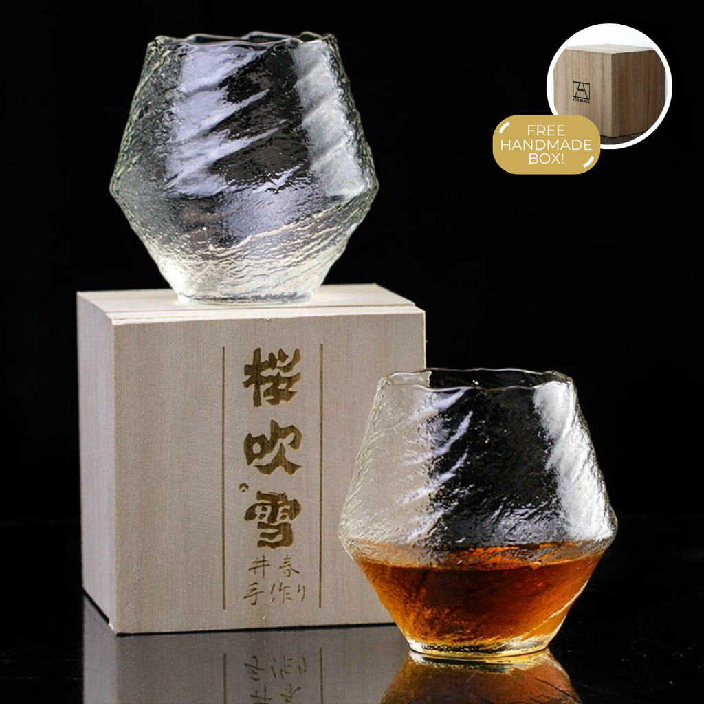 Ručně vyráběná sklenice na japonskou whisky 380ml z tepelně odolného křišťálu