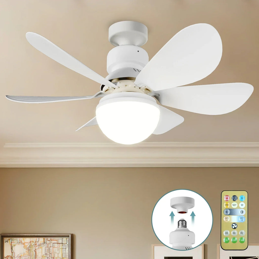 מאוורר תקרה עם תאורת LED — 3 מהירויות, שלט רחוק, מנוע שקט