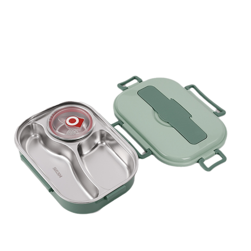 EduWave Fresh Flavor Stainless Steel Lunchbox — Divided Compartments, Smooth Interior Finish