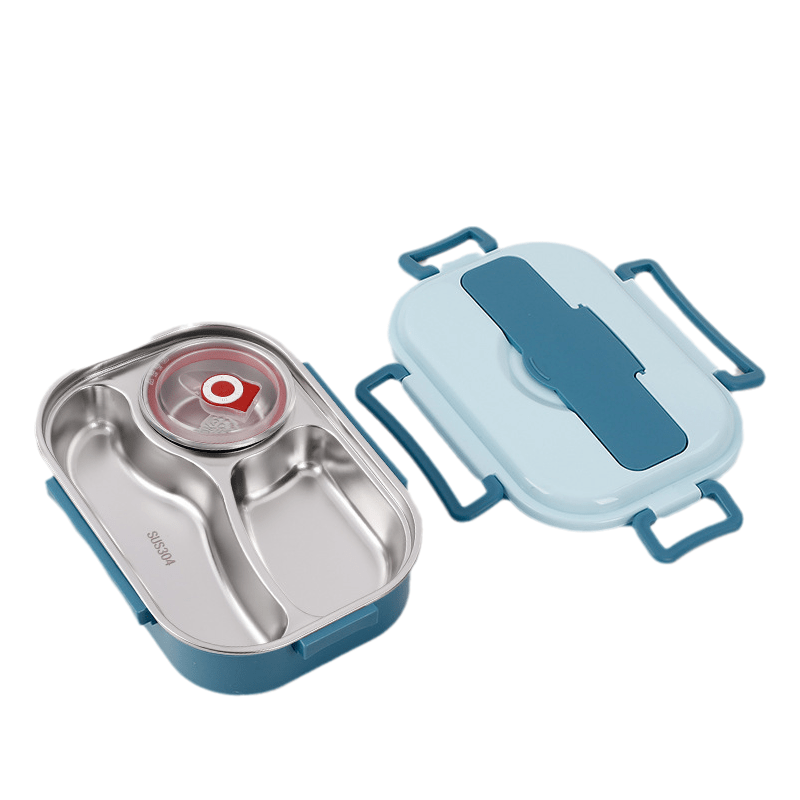 EduWave Fresh Flavor Stainless Steel Lunchbox — Divided Compartments, Smooth Interior Finish