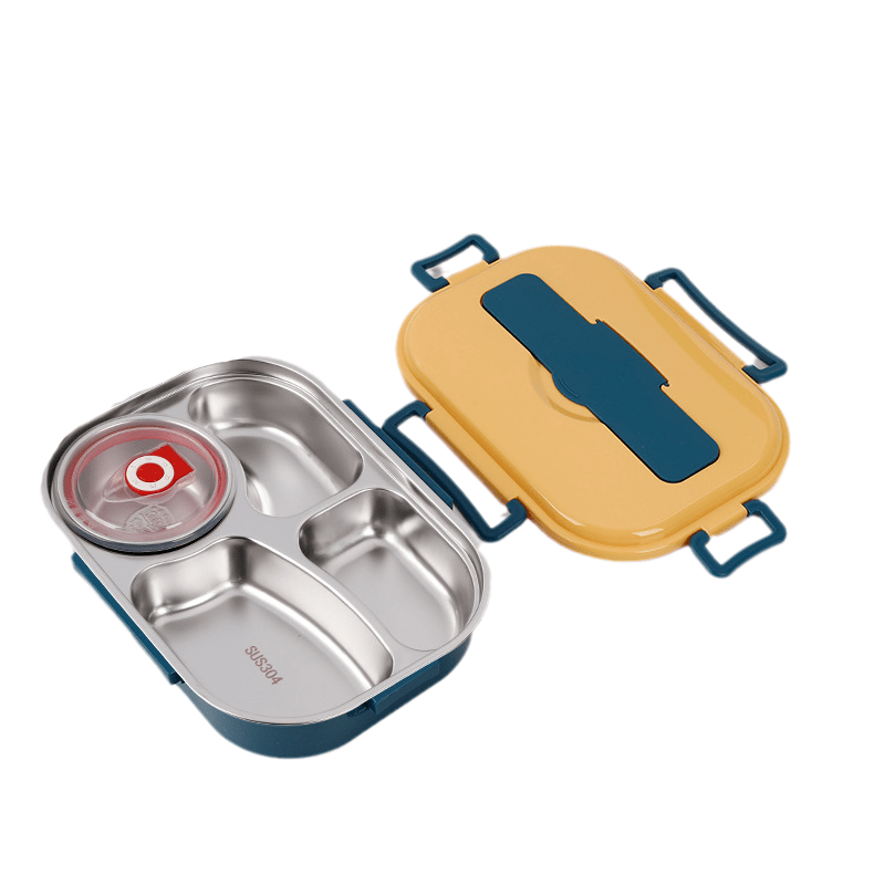 EduWave Fresh Flavor Stainless Steel Lunchbox — Divided Compartments, Smooth Interior Finish