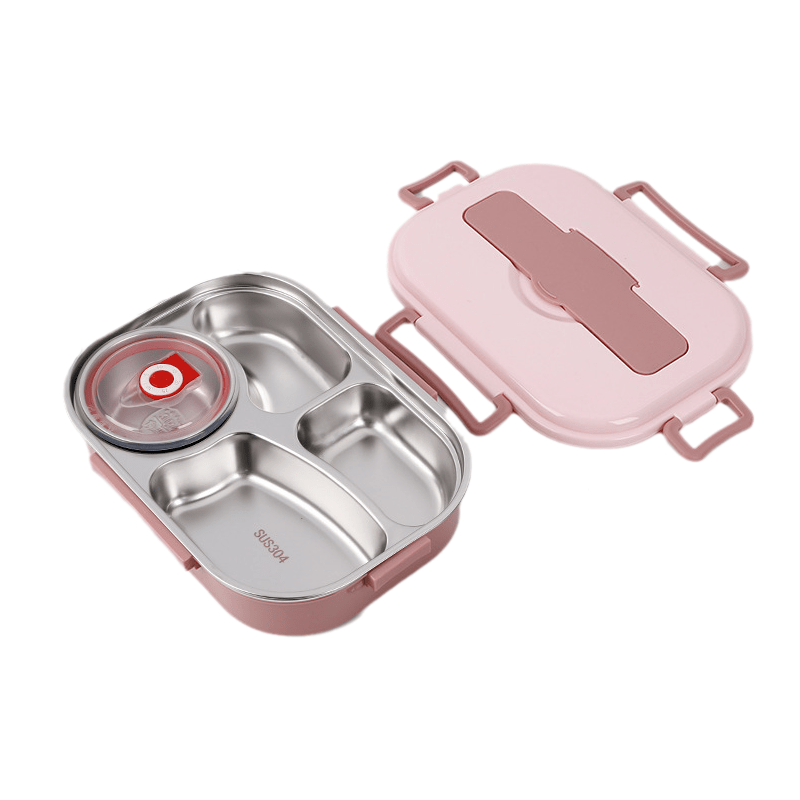 EduWave Fresh Flavor Stainless Steel Lunchbox — Divided Compartments, Smooth Interior Finish