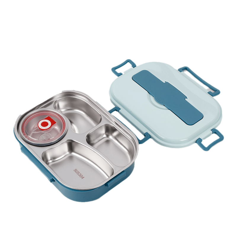 EduWave Fresh Flavor Stainless Steel Lunchbox — Divided Compartments, Smooth Interior Finish