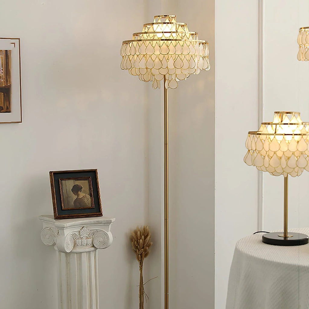 Teardrops Capiz Floor Lamp | wildoxy