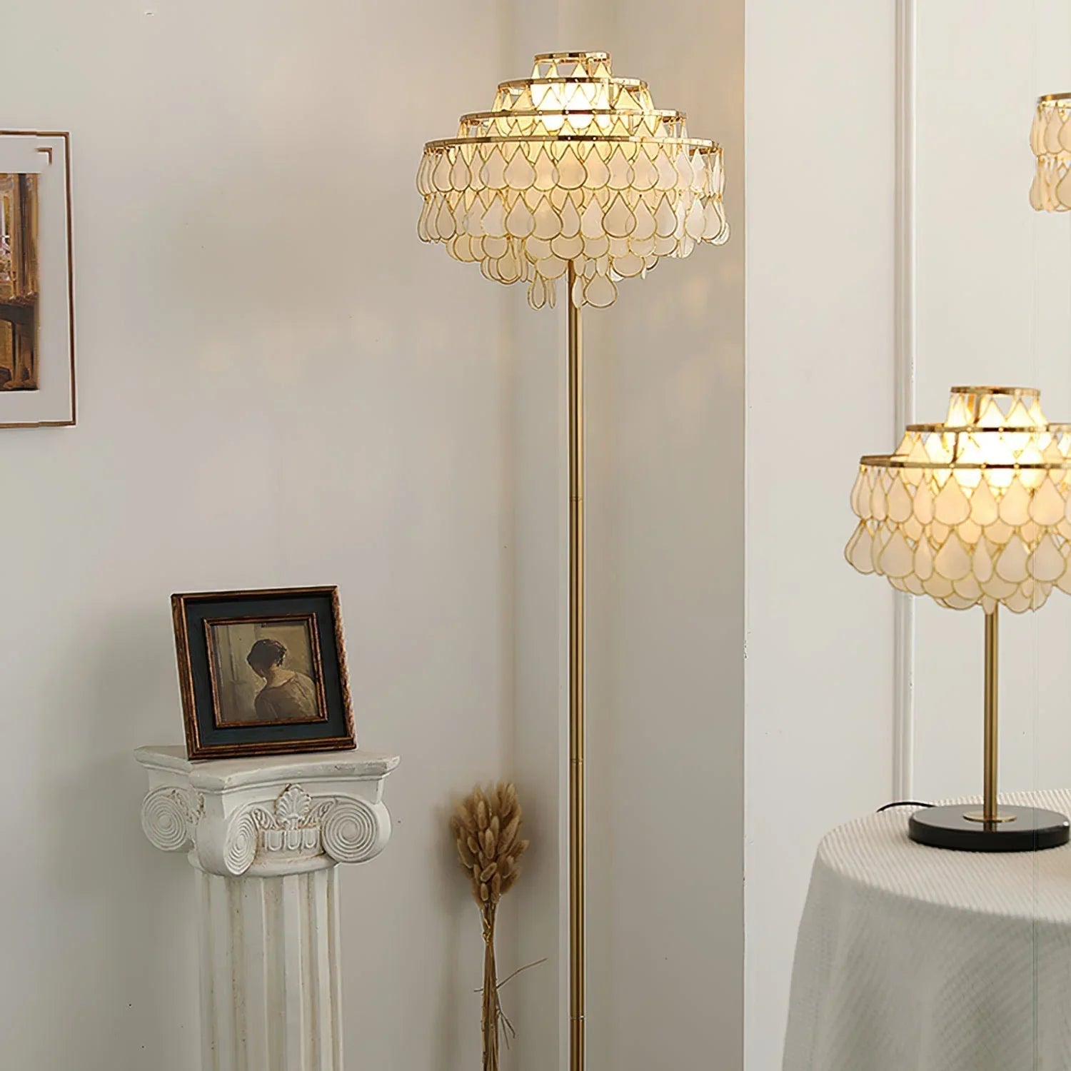 Teardrops Capiz Floor Lamp | wildoxy