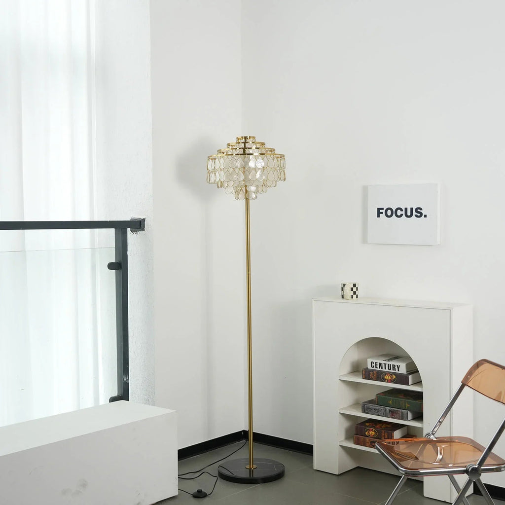 Teardrops Capiz Floor Lamp | wildoxy