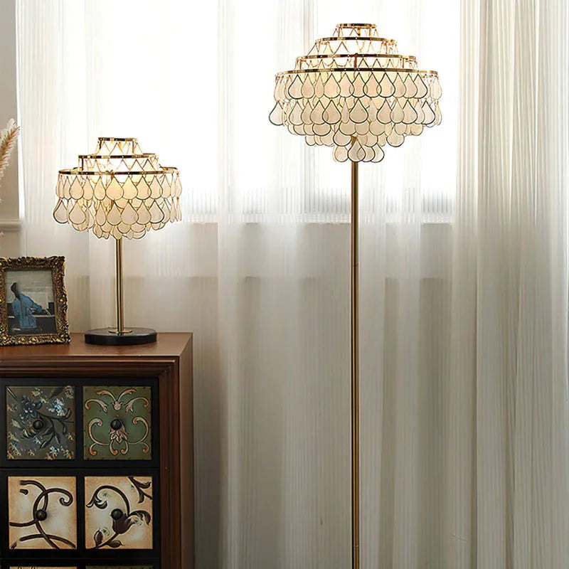 Teardrops Capiz Floor Lamp | wildoxy