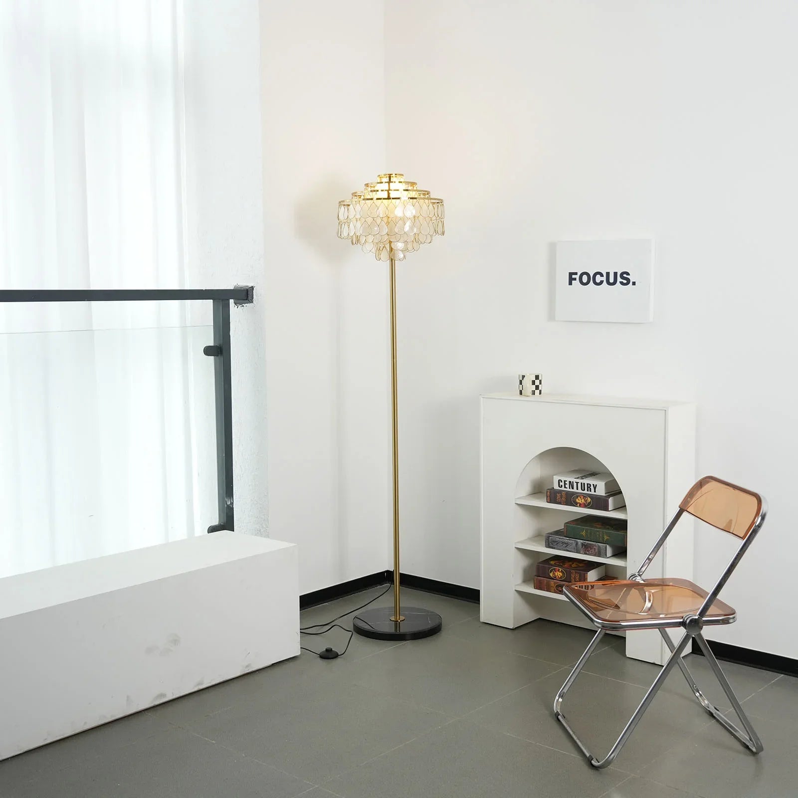 Teardrops Capiz Floor Lamp | wildoxy