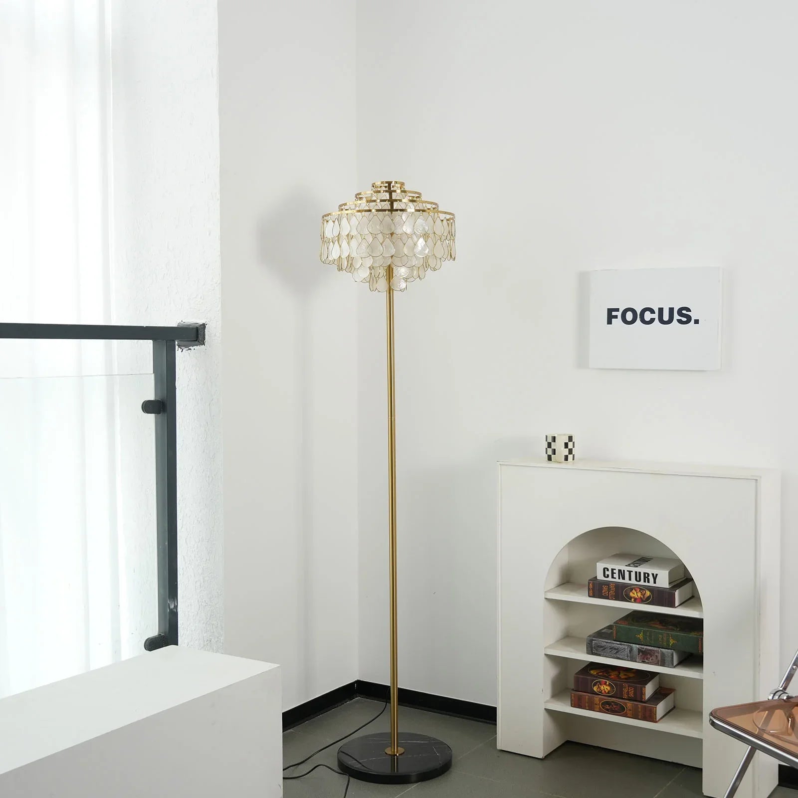 Teardrops Capiz Floor Lamp | wildoxy