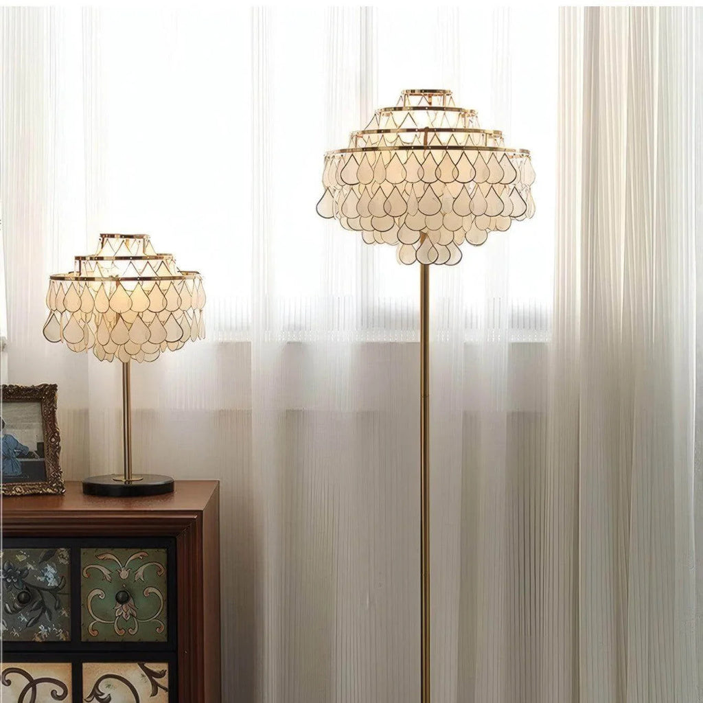 Teardrops Capiz Floor Lamp | wildoxy