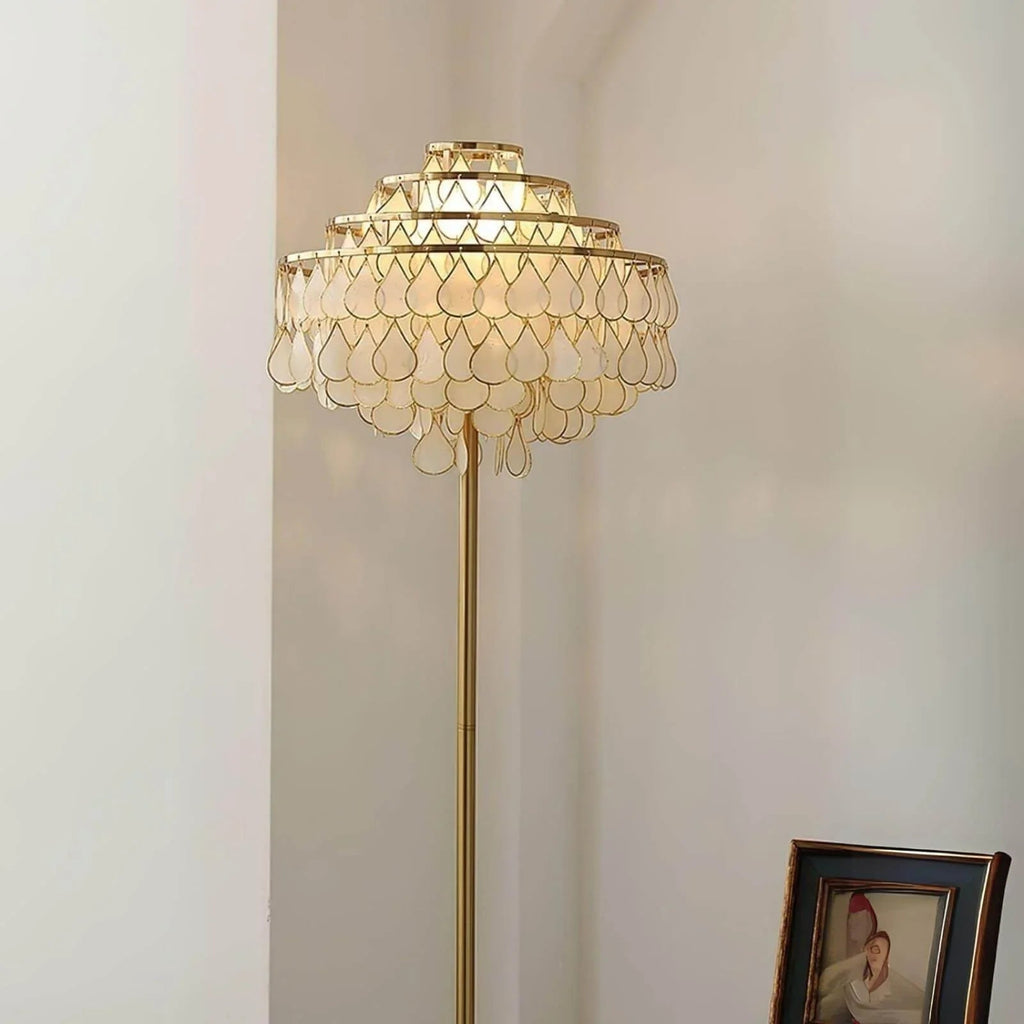 Teardrops Capiz Floor Lamp | wildoxy