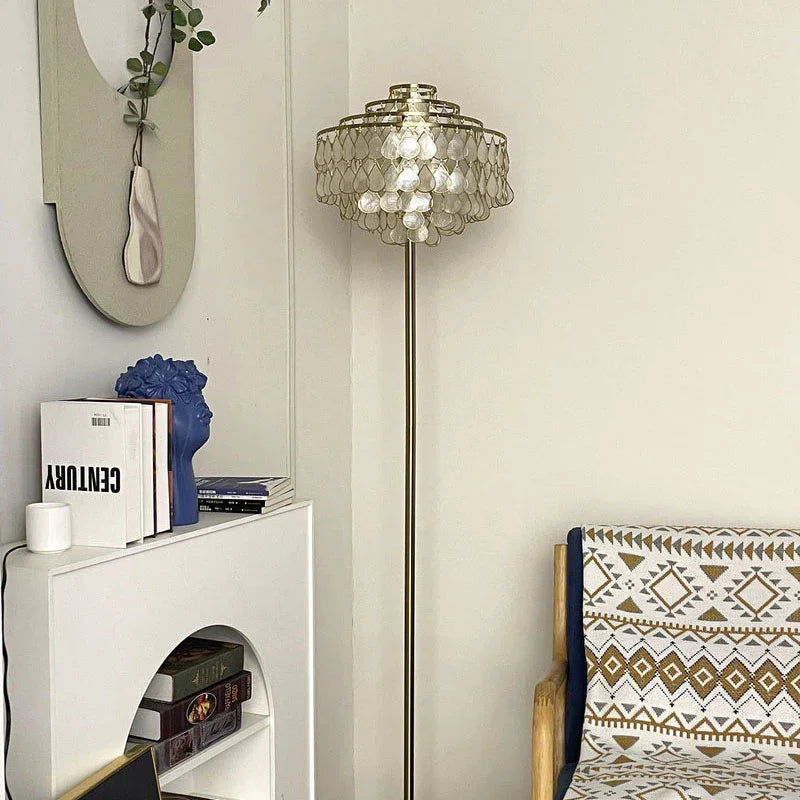 Teardrops Capiz Floor Lamp | wildoxy