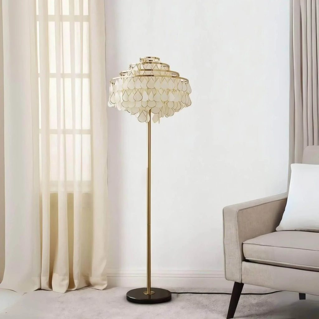 Teardrops Capiz Floor Lamp | wildoxy