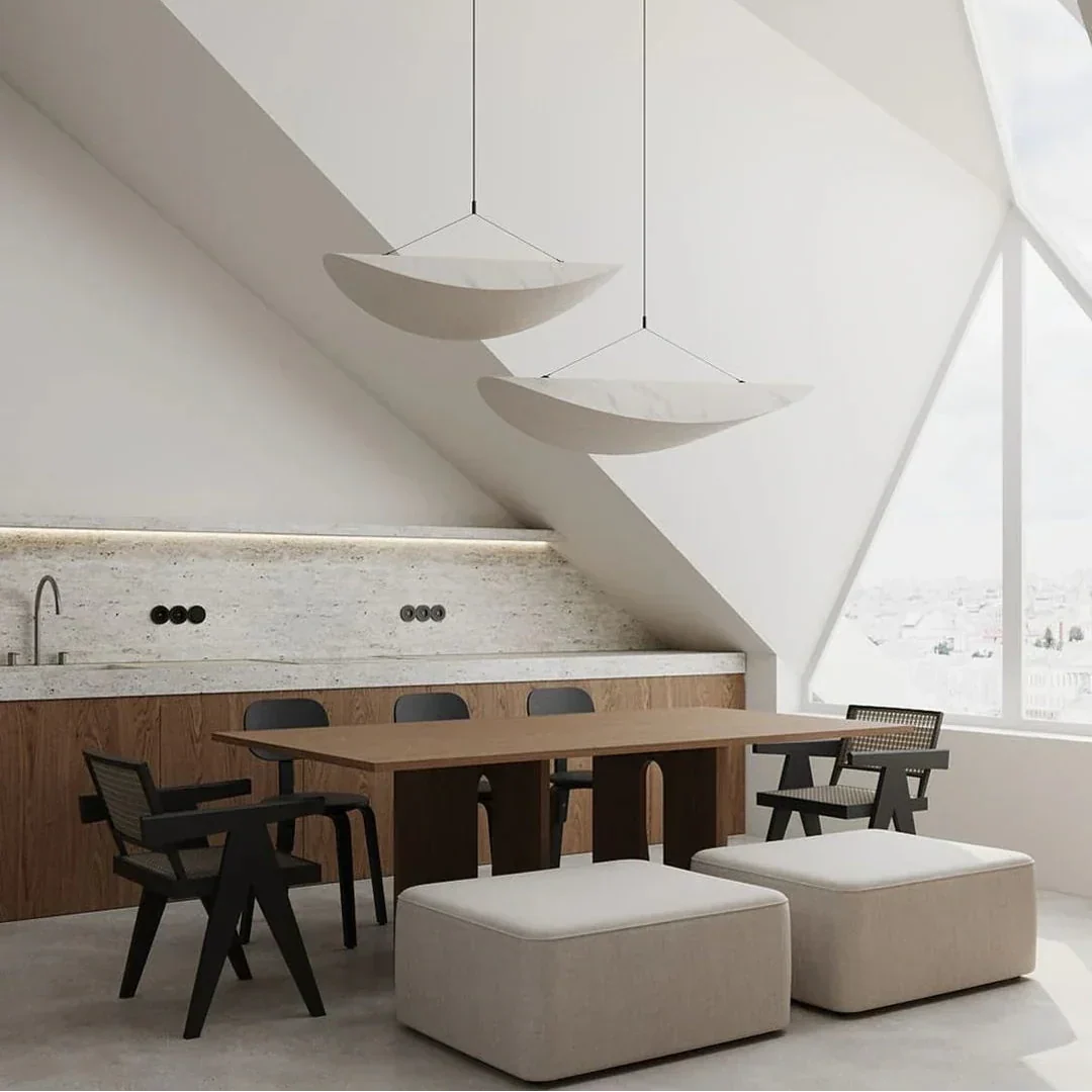 Sculptural Silk Pendant Lamp — Graceful Form, Elegant Design