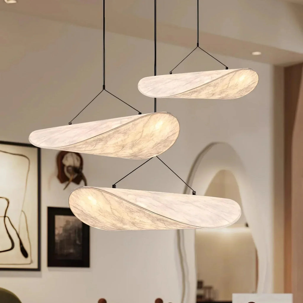 Sculptural Silk Pendant Lamp — Graceful Form, Elegant Design