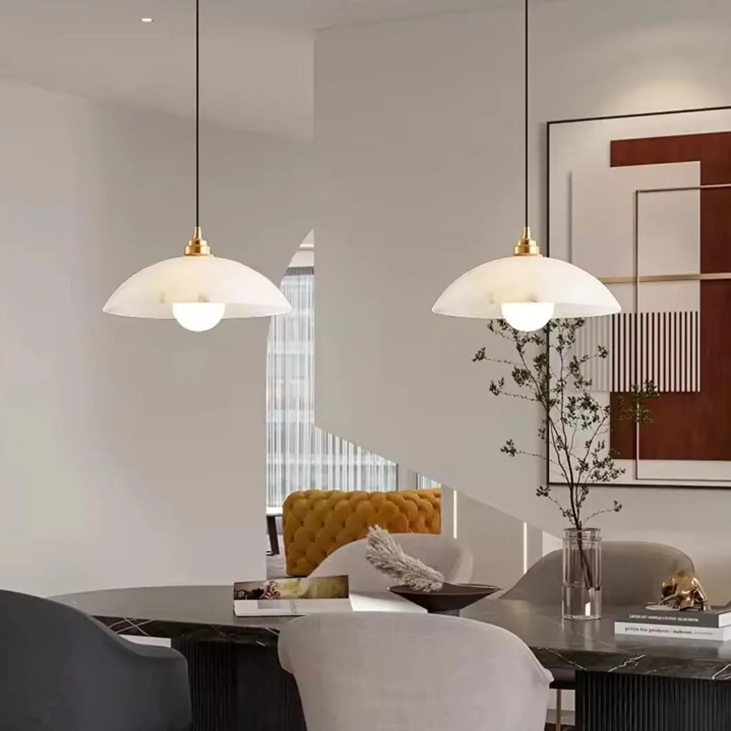 Timeless Alabaster Minimalist Pendant Light | wildoxy