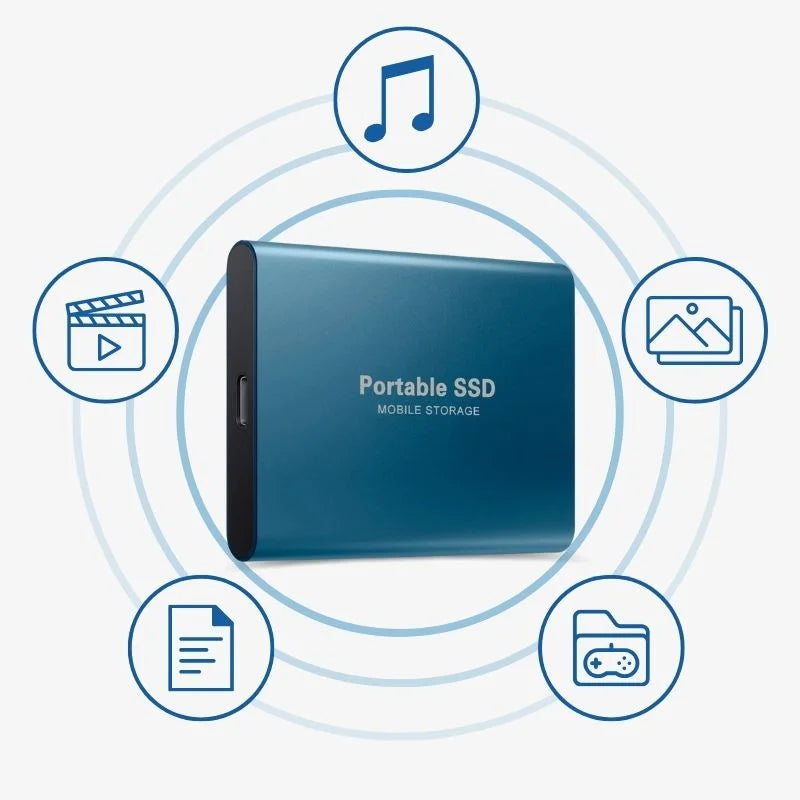 128 GB ekstern SSD — bærbart USB 3.1-drev til data