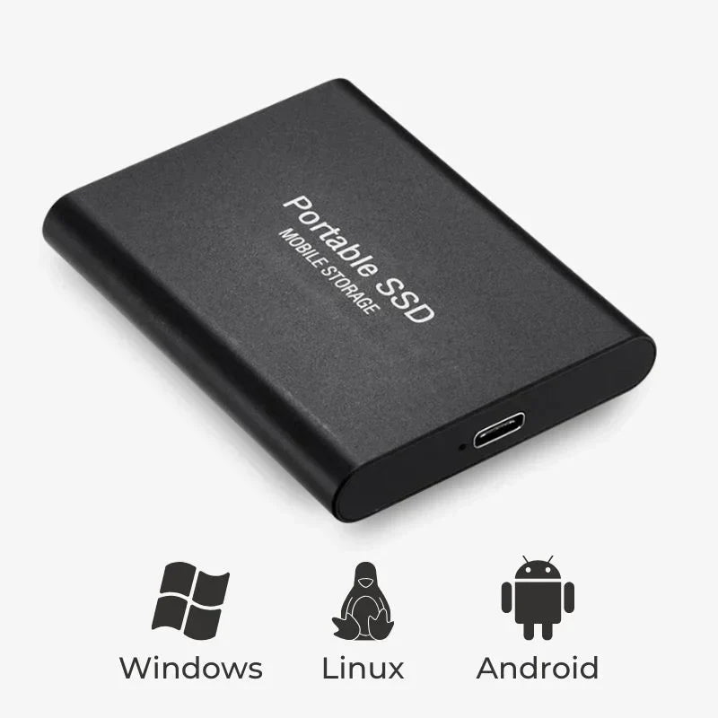 128 GB ekstern SSD — bærbart USB 3.1-drev til data