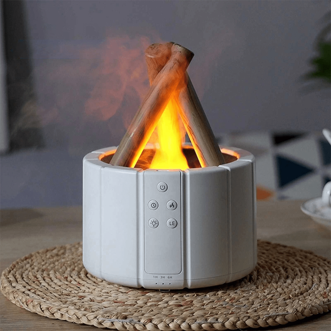 AstraGlow Compact Ultrasonic Aroma Diffuser — Flame Humidifier, Includes Fragrance Oil