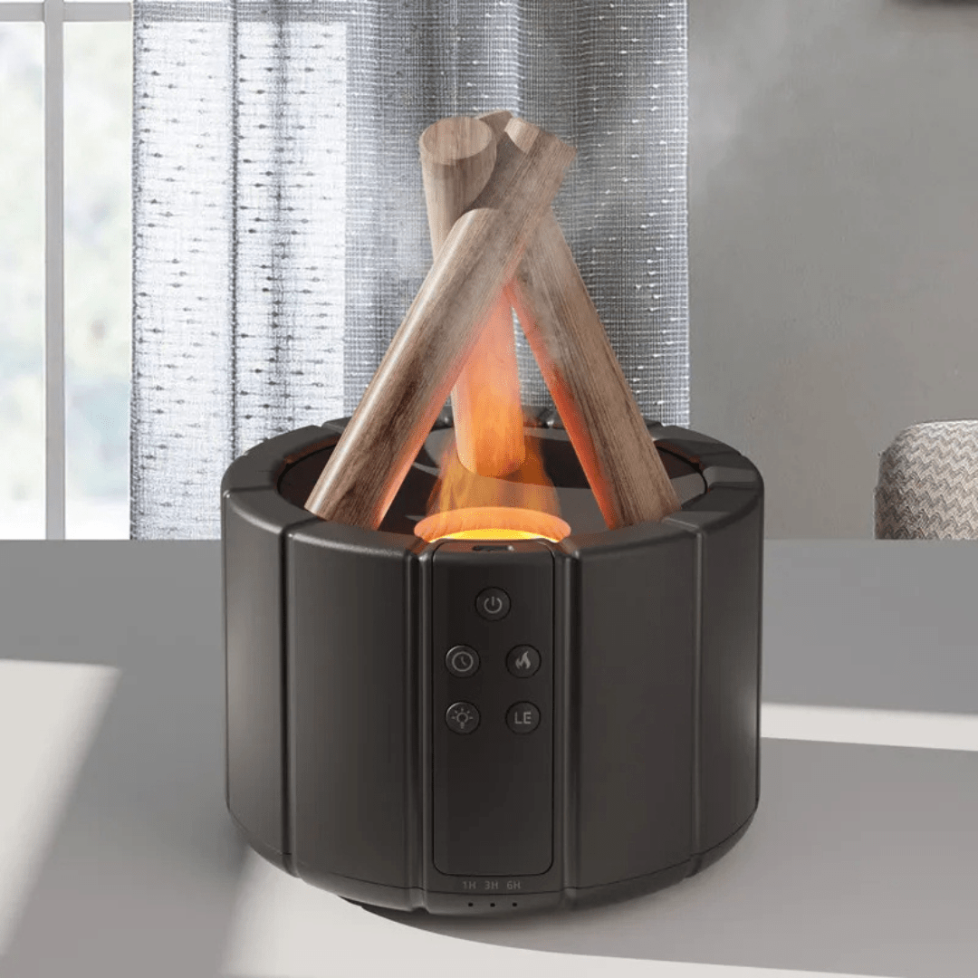 AstraGlow Compact Ultrasonic Aroma Diffuser — Flame Humidifier, Includes Fragrance Oil